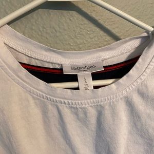 Motherhood Maternity dress, size L, white and navy